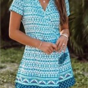Cabana Life Aruba Blues Tassel Wrap Romper - only worn once!